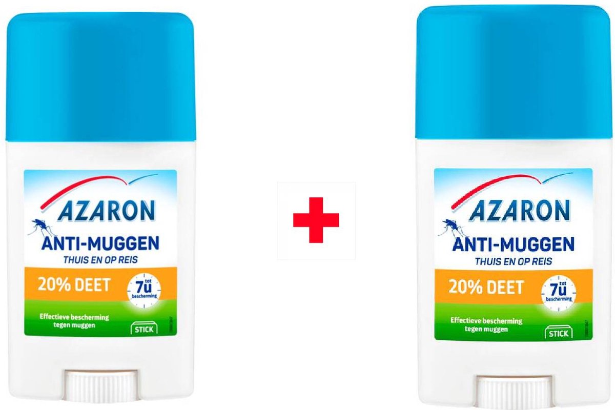 Muggenbescherming - Azaron Anti-Muggen Insectenbescherming 20% DEET stick 2 x 50ml - 2 stuks