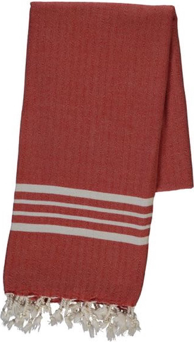 Lalay - Hamamdoek Krem Sultan Brick 180x100cm - brick - 180 - 100 - Strandlaken - Saunadoek - Saunalaken - Omslagdoek - Stranddoek - Reishanddoek - Plaid - Zwem Handdoek - Sneldrogende Handdoeken
