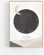Persoonlijke sterrenhemel poster | SKY FALL x ELLIE - 40x50 cm - Sterrenhemel poster - Babykamer en kinderkamer