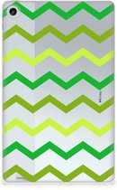 Hippe Hoesje Lenovo Tab M10 Plus (3e generatie) Backcase Ontwerpen Zigzag Groen met doorzichte zijkanten