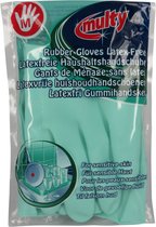 Multy Luxe Huishoudhandschoenen maat M - Natuurlatex met katoenen vlokvoering - Anti slip - Rubberen handschoenen - Waterdicht - Natuurlijk latex - Maat M.