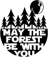 May the forest be with you camper of autosticker - Grappige auto stickers - Camper sticker - Auto accessories - Stickers volwassenen - 12 x 14 cm - Zwart - 199
