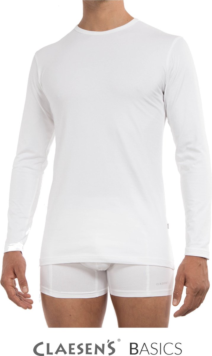 Claesen's® - T-Shirt Wit LM Cotton/LycraCL 1022-White-XXL