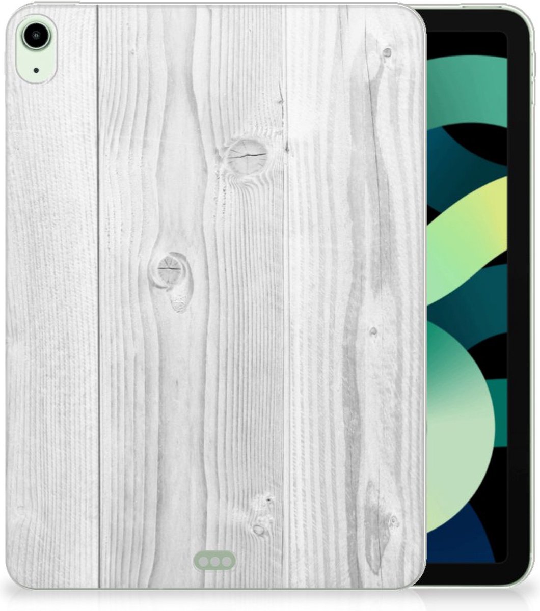 iPad Air (2020/2022) 10.9 inch Silicone Tablet Hoes White Wood