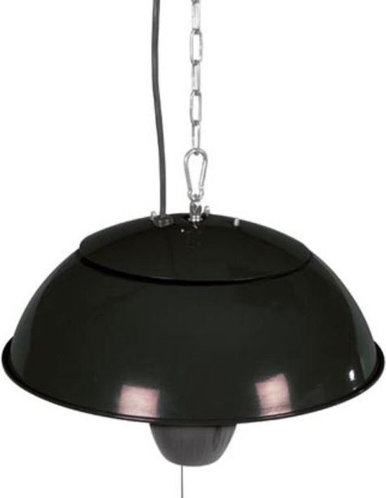 Terrasverwarmer, 1500 W, carbon, plafondmontage, met ketting, 1 warmteniveau, industrieel design, plensdicht, metaal, zwart Terrasverwarmer, 1500 W, carbon, plafondmontage, met ketting, 1 warmteniveau, industrieel design, plensdicht, metaal, zwart