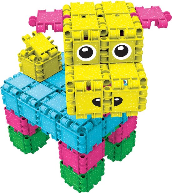 Clics bouwblokken– DUURZAAM SPEELGOED gemaakt van GERECYCLEERDE kunststof- Glitter bouwset 8 in 1 - speelgoed 4,5,6,7,8 jaar jongens en meisjes- educatief speelgoed- Montessori speelgoed- constructie speelgoed