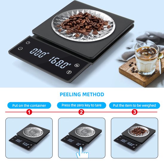 Plat à Café Imtex 3Kg/0.1G Avec Minuterie - Zwart -