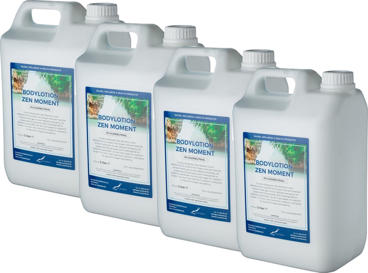 Goedkoopste Bodylotion Zen Moment 5 Liter - set van 4 stuks - navulling - Voordeelverpakking