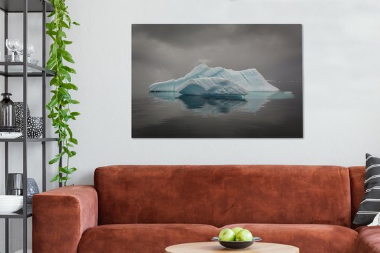 Tableau sur toile Iceberg flottant sur l'océan Antarctique - 140x90 cm - Décoration murale Art