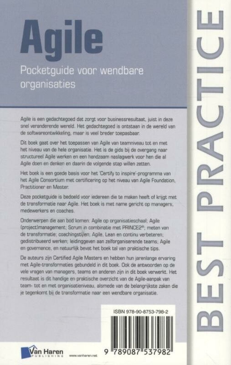 Agile Pocketguide Voor Agile Organisaties - back cover