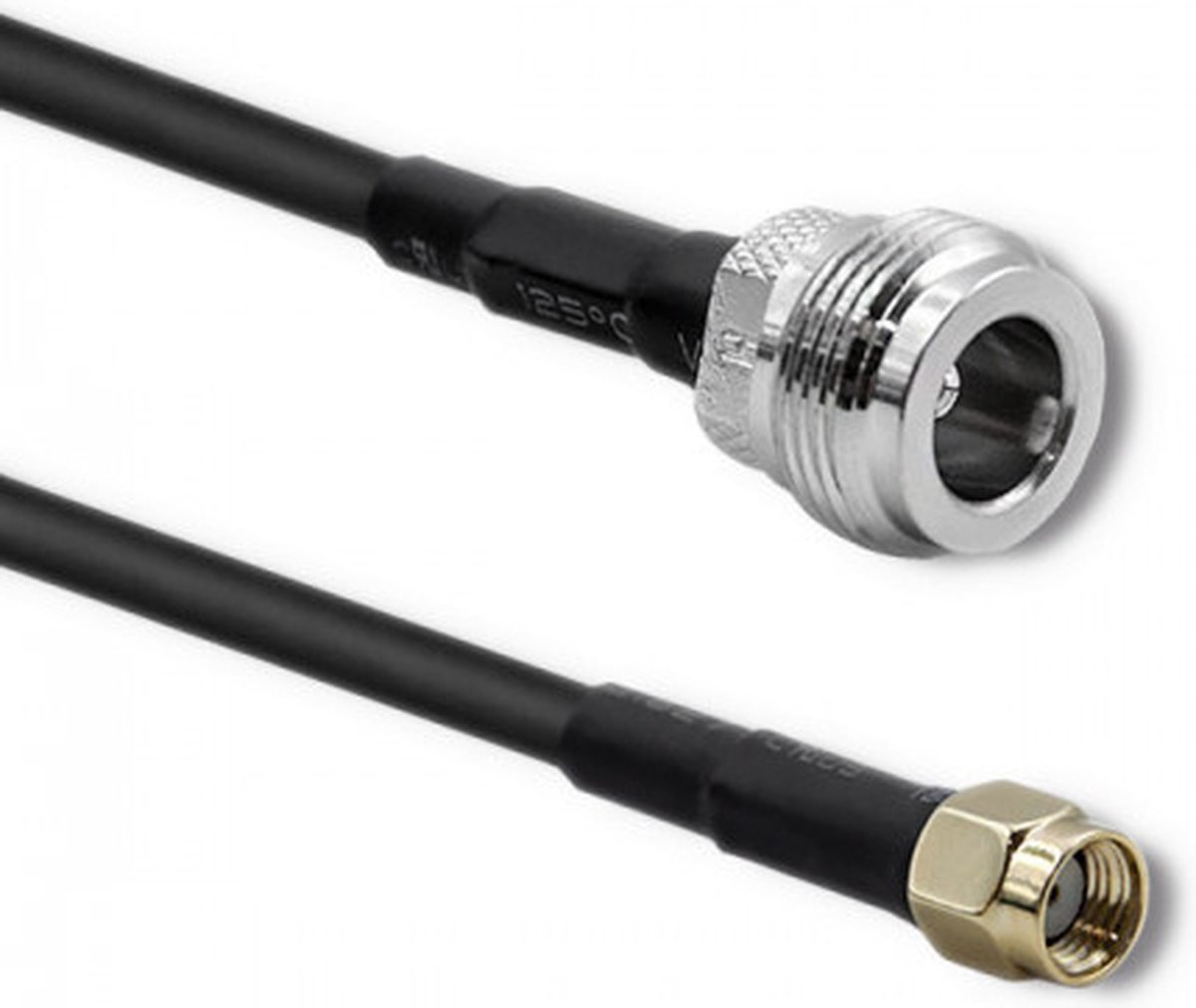 Qoltec 57030 coax-kabel RG-58 1 m N-type RP-SMA Zwart