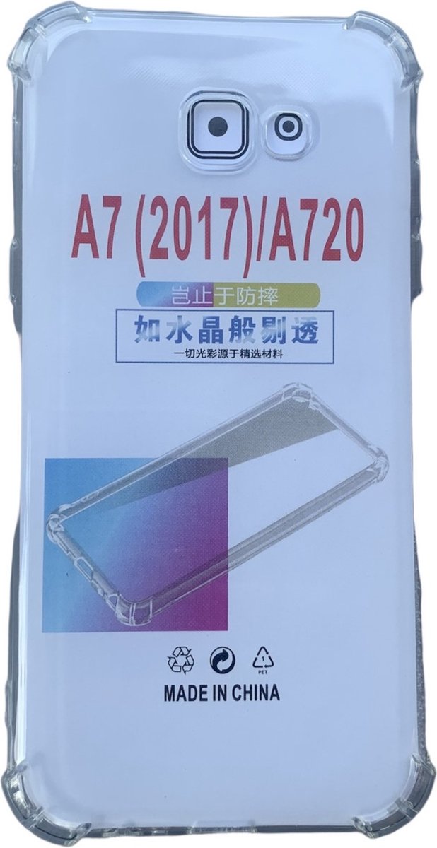 Anti Shock silicone back cover Geschikt voor Samsung Galaxy A7 2017/Transparant hoesje
