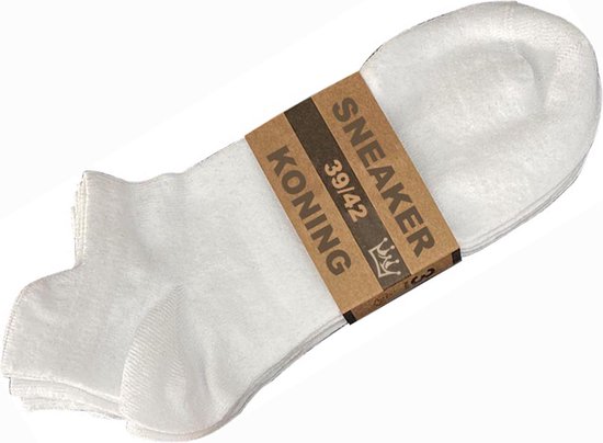 Witte sneaker sokken | 6 Paar | Unisex | maat 43-46 | Naadloos | Enkel sokken | Voor heren en dames