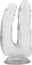 Bang It - Dubbele Dildo XXL - Met zuignap voor vrouwen - Realistische dildo’s voor mannen - Anaal - 22 cm - Transparant
