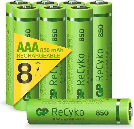 GP ReCyko Rechargeable AAA batterijen - Oplaadbare batterijen AAA (850mAh) -...