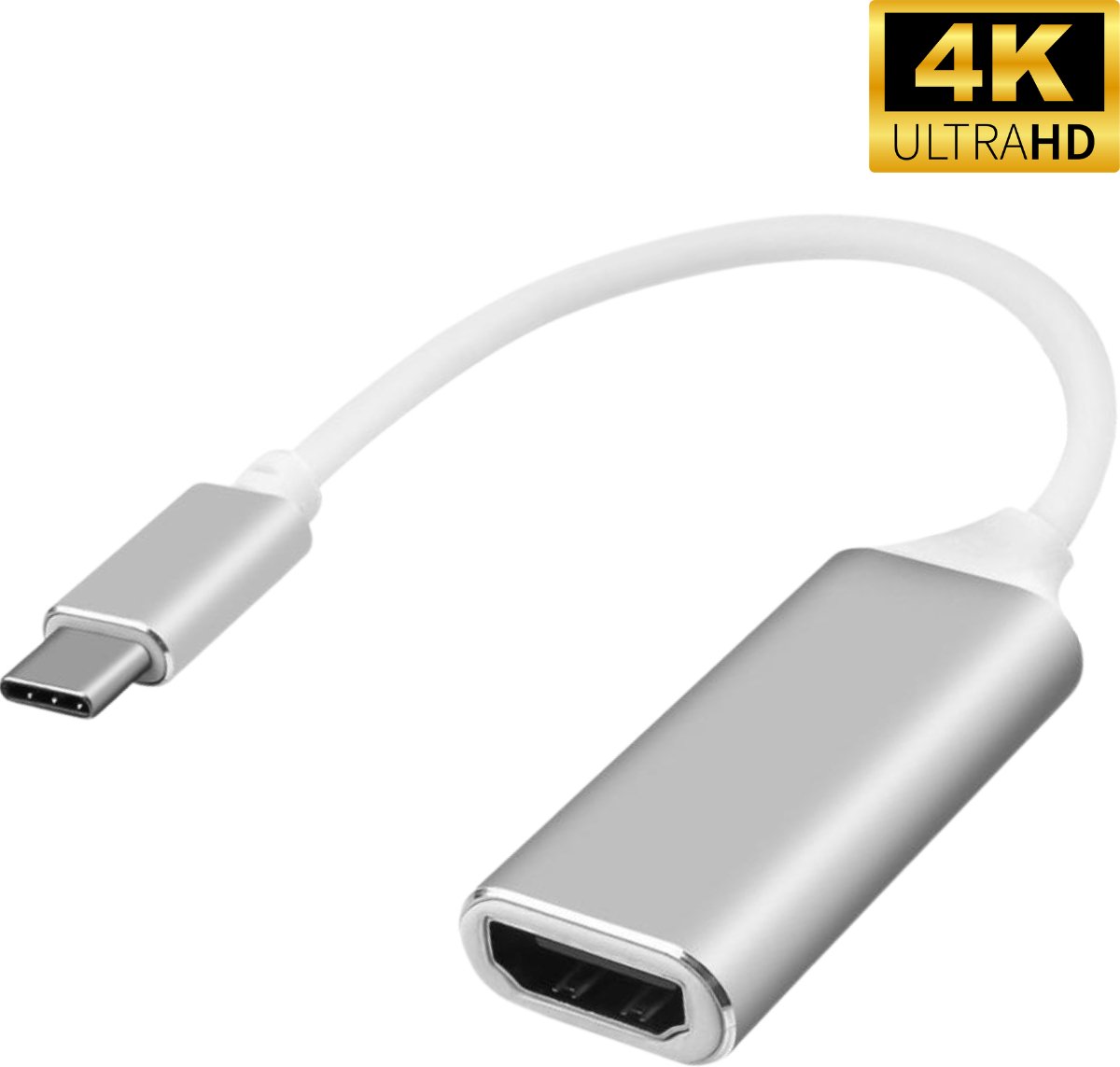 AdroitGoods 4K Usb C Naar HDMI Adapter - Kabel - Geschikt voor Apple Macbook - Chromebook - Lenovo - Samsung - Wit