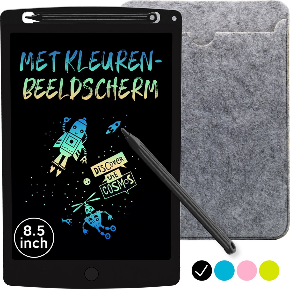 LCD Tekentablet Kinderen "Zwart" 8.5 Inch - Speelgoed Jongens & Meisjes - Grafische Tekentablet - Leren Tekenen - 5 Jaar - 6 Jaar
