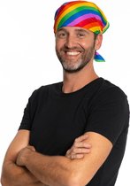 Partychimp Bandana Regenboog Hoofdband Unisex Gay Pride Carnavalskleding - Multi - Polyester