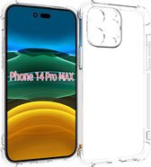 iPhone 14 Pro Max Hoesje - MobyDefend Transparante Shockproof TPU Gelcase - Verstevigde Hoeken - Volledig Doorzichtig - GSM Hoesje - Telefoonhoesje Geschikt Voor iPhone 14 Pro Max
