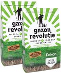 Pokon Gazon Revolutie - 2x7,5kg - Gazonmest / Graszaad / Bodemverbeteraar - Geschikt voor 300m² - Binnen 15 dagen resultaat - Voordeelverpakking