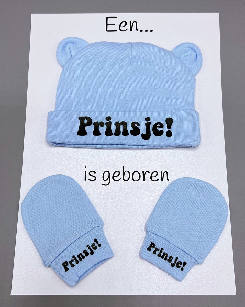 Kraamcadeau per post - kraamkado kaart - inclusief verzendkosten - met mutsje en handschoenen Kraamcadeau per post - kraamkado kaart - inclusief verzendkosten - met mutsje en handschoenen