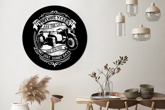 Wall Circle - Wall Circle - Mancave - Moto - Retro - Citation - Aluminium - ⌀ 140 cm - Intérieur et Extérieur