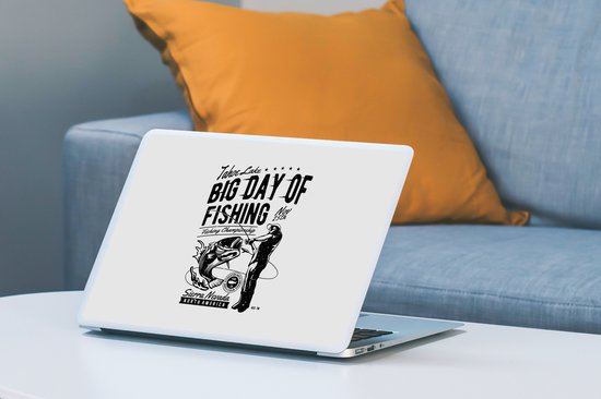 Autocollant pour ordinateur portable - 14 pouces - Pêche - Canne à pêche - Vintage - 32x5x23x5cm - Autocollants pour ordinateur portable - Skin pour ordinateur portable - Housse