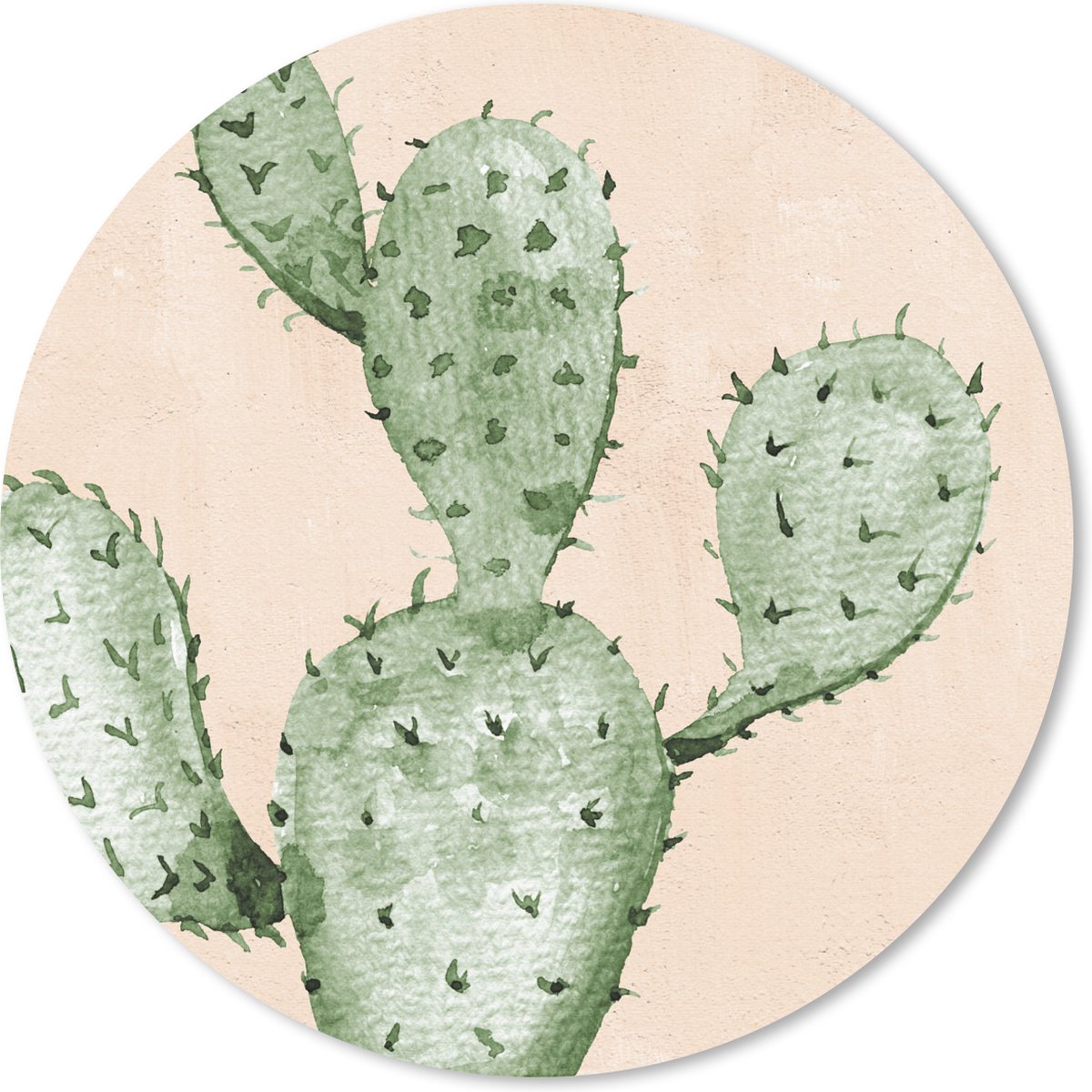 Muismat rond 40x40 cm - Mousepad Cactus - Waterverf - Bohemian - Tropisch - Ronde muismatten