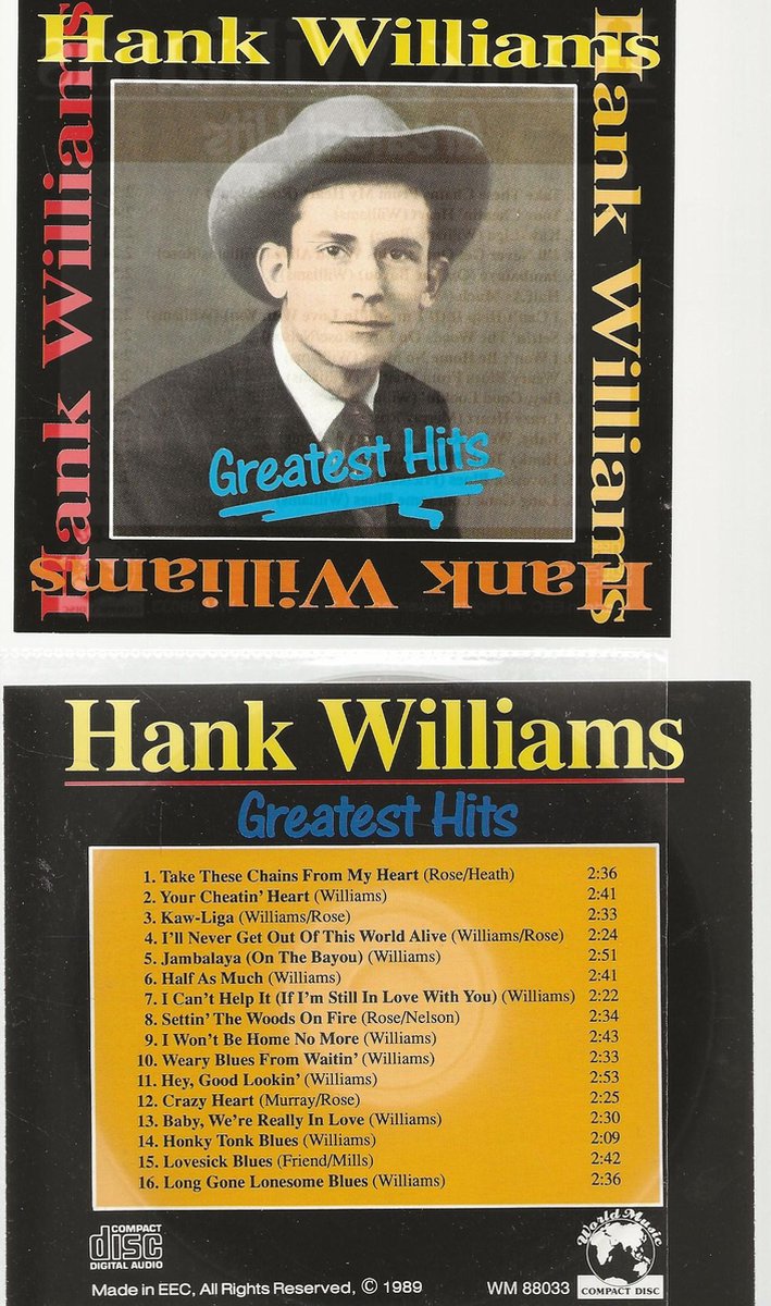 HANK WILLIAMS - GREATEST HITS