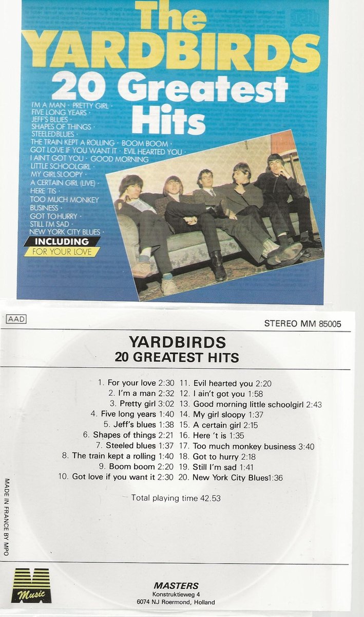 THE YARDBIRDS 20 GREATEST HITS