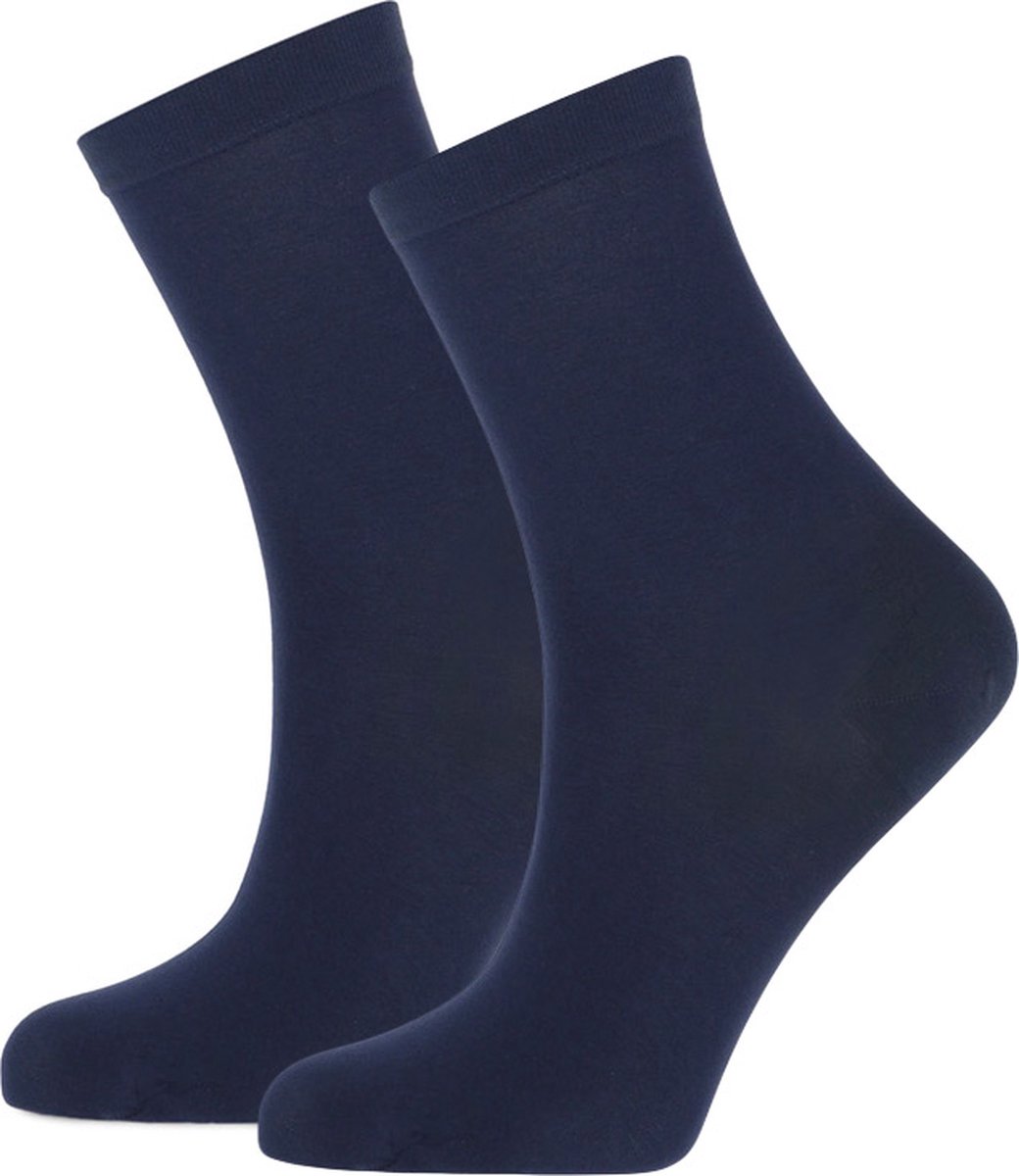 Marcmarcs 2-pack katoenen sokken Ultra Fine - 38 - Blauw