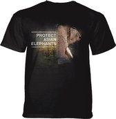 T-shirt Protect Asian Elephant Black KIDS L
