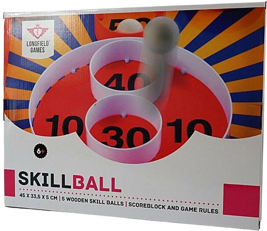 Thumbnail van een extra afbeelding van het spel Kermis Skeeball / Skillball spel inclusief 5 houten ballen