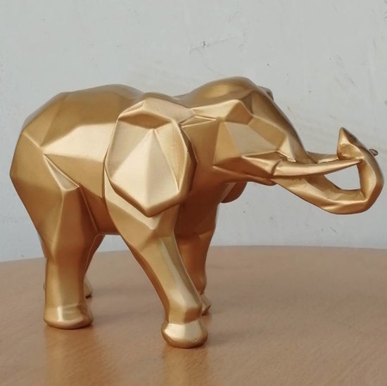 Beeld olifant - Goud - 26 cm - Resin