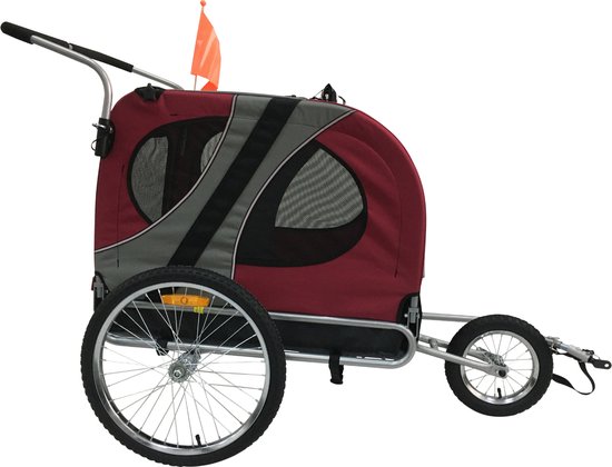 Topmast Easy Flow Hondenfietskar - Met Jogger Functie - Opvouwbaar - Rood - Large van Topmast — afbeelding 2