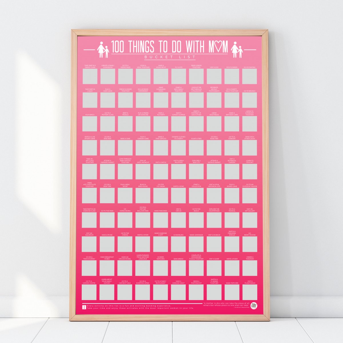 Gift Republic Bucketlist Scratch Poster - 100 dingen met Mama doen