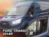 Zijwindschermen Ford Transit 2-deurs type8 model vanaf 2014 visors raamspoilers donker getint Team Heko