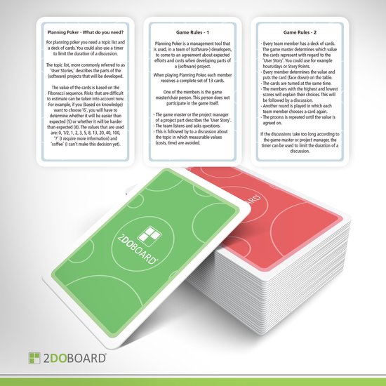 Scrum Planning Poker Kaarten - 12 personen - incl. E-book over planning poker in Nederlands en Engels van Scrumtastic — afbeelding 3