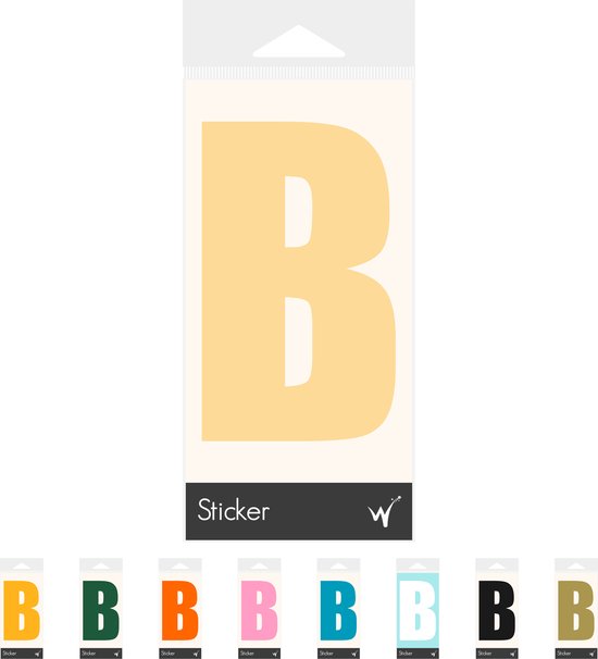 Container Sticker Huisnummer - Letter B Lettersticker - Kliko Sticker - Deursticker - Weerbestendig - 10 x 6 cm - Crème