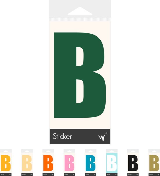 Container Sticker Huisnummer - Letter B Lettersticker - Kliko Sticker - Deursticker - Weerbestendig - 10 x 6 cm - Bosgroen