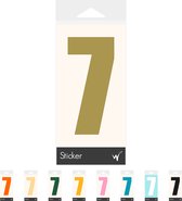 Cijfer 7 Cijfersticker Dikgedrukt - Deursticker - Kliko Sticker - Huisnummer - 10 x 5 cm - Goud