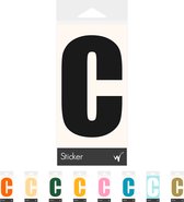 Container Sticker Huisnummer - Letter C Lettersticker - Kliko Sticker - Deursticker - Weerbestendig - 10 x 6 cm - Zwart