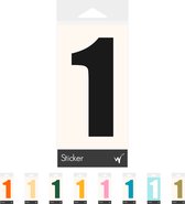 Container Sticker Huisnummer - Cijfer 1 Cijfersticker - Kliko Sticker - Deursticker - Weerbestendig - 10 x 4 cm - Zwart