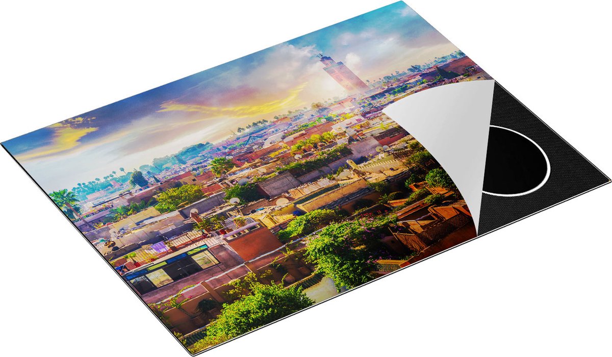 Chefcare Inductie Beschermer Medina van Marrakesh in Marokko - 70x55 cm - Afdekplaat Inductie - Kookplaat Beschermer - Inductie Mat