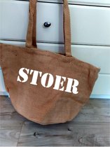 Strandtas met tekst: Stoer