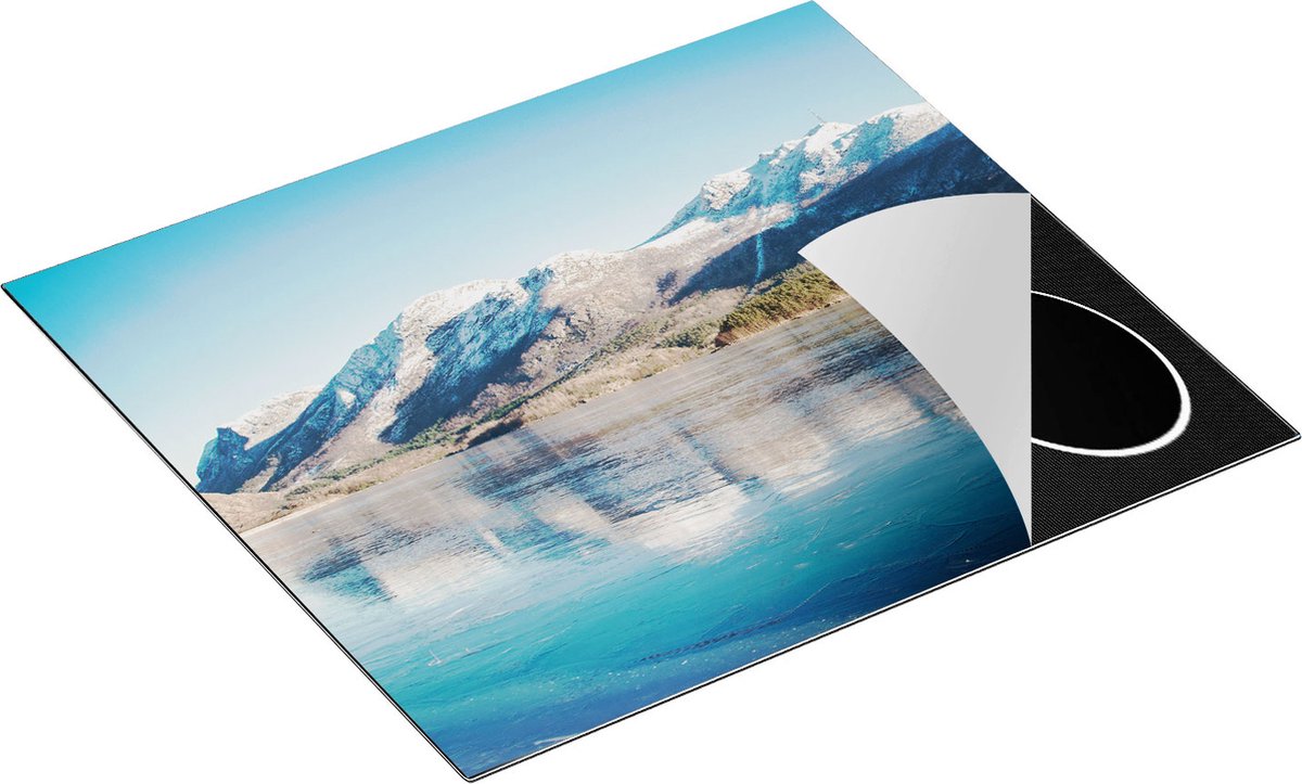 Chefcare Inductie Beschermer Meer bij het Bergen Landschap in Noorwegen - 60x55 cm - Afdekplaat Inductie - Kookplaat Beschermer - Inductie Mat
