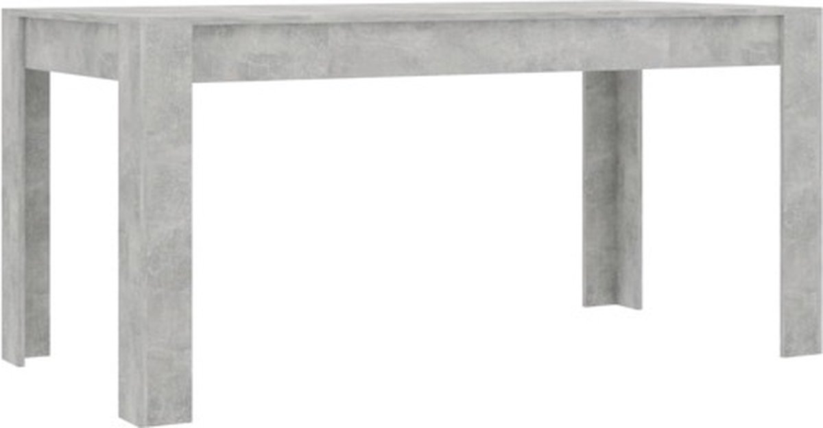 vidaXL Eettafel 160x80x76 cm spaanplaat betongrijs - vidaXL