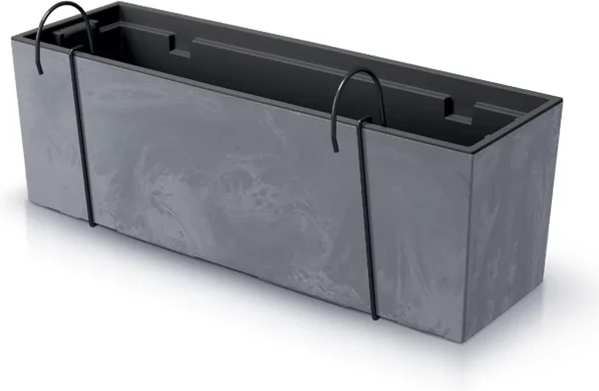 Prosperplast - Bloempot met inzet met Hangende - Balkonbak -Urbi Case Beton Effect 580x180x195mm