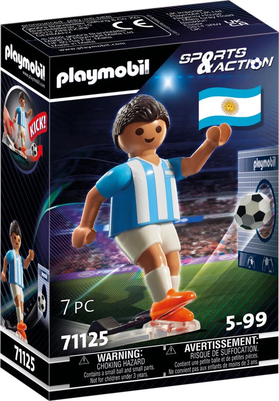 Playmobil Sports Playmobil Football Players PLAYMOBIL Sports Action Joueur  De Football Argentin 71125 Bol
