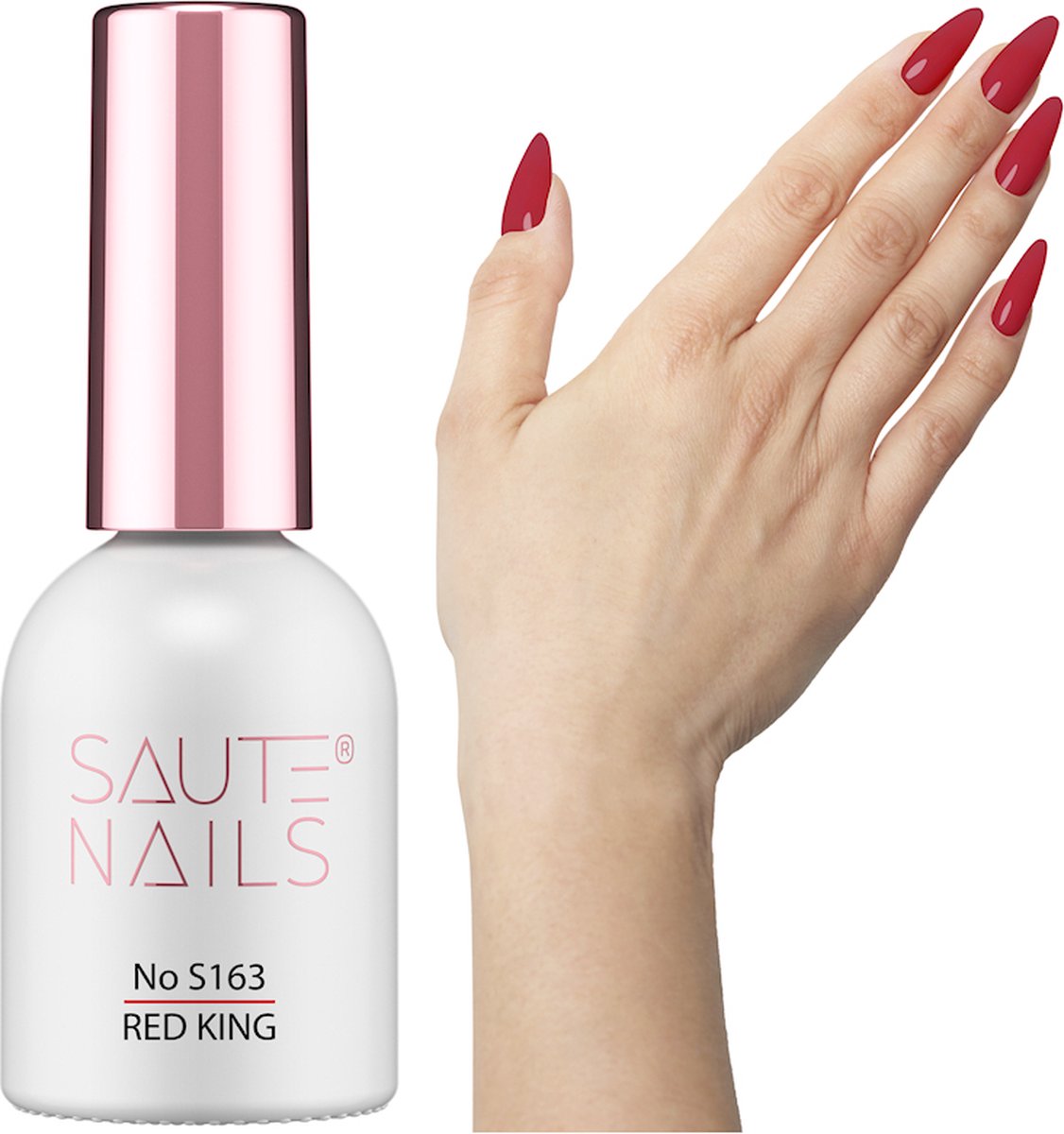 SAUTE Nails Rood UV/LED Gellak 8ml. – S163 Red King
